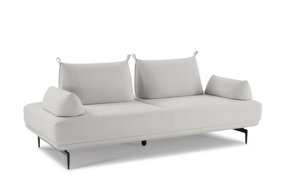 SCHLAFSOFA CANE Grau Webstoff - Schwarz/Grau, Textil/Metall (210/80/100cm) - KAWOLA