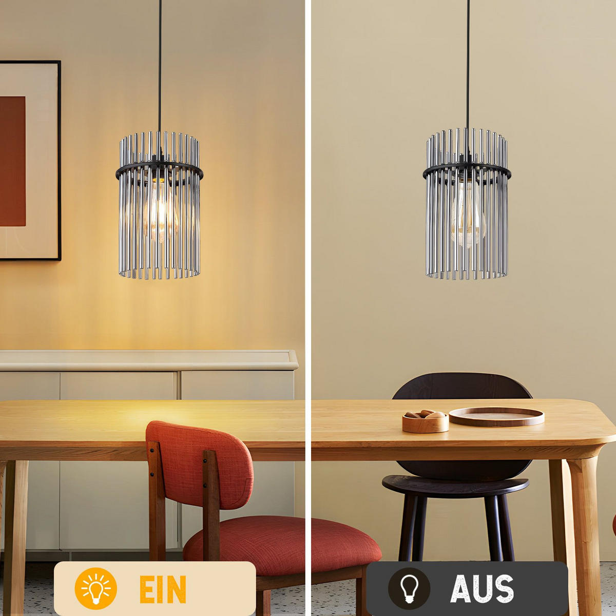 PENDELLEUCHTE ARTUR Ⅲ 16/10/150 cm - Schwarz, Metall (16/10/150cm) - Nettlife