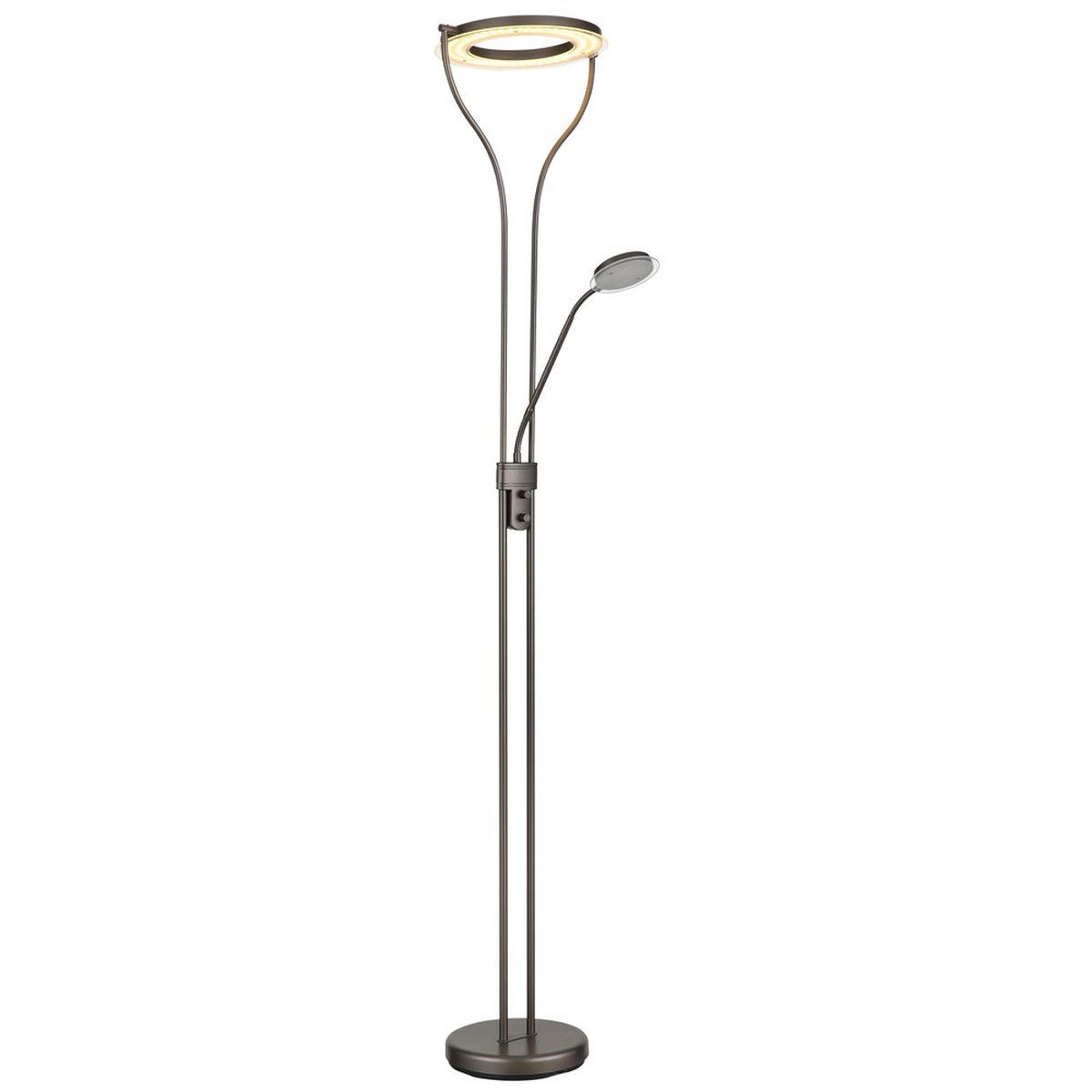 LED DECKENFLUTER EBRO Metall kaffeefarben matt - Braun, Glas (35/30/194cm) - Globo Lighting