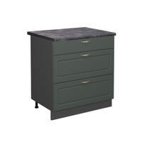 KÜCHENUNTERSCHRANK Fame-Line Grün-Gold Landhaus 80 cm AP Anthrazit - Anthrazit/Grün, Holzwerkstoff (80/82/60cm) - Vicco