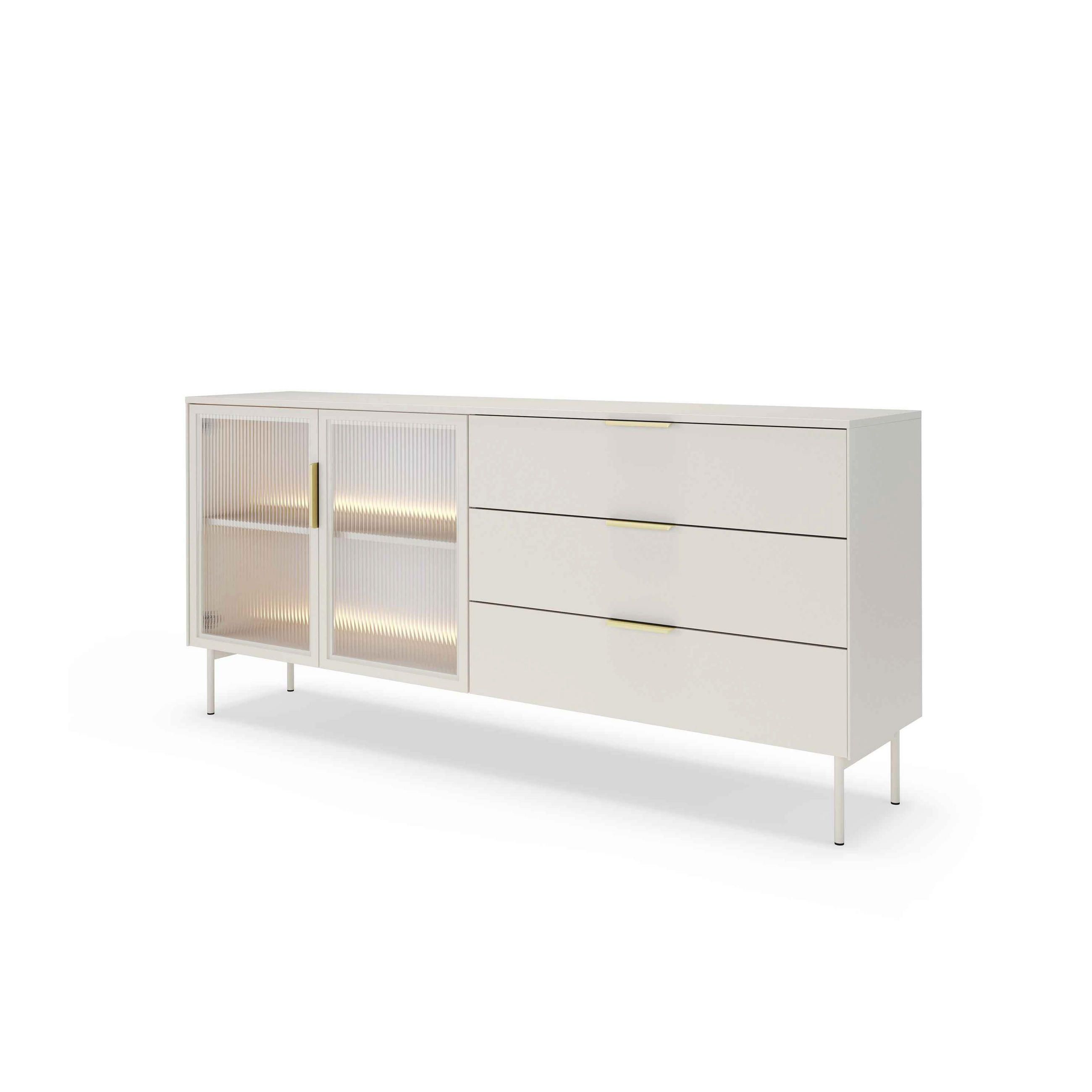KOMMODE Lummer Kaschmir - Hellgrau, Holzwerkstoff (181.3/82.6/39.3cm) - Pillovely
