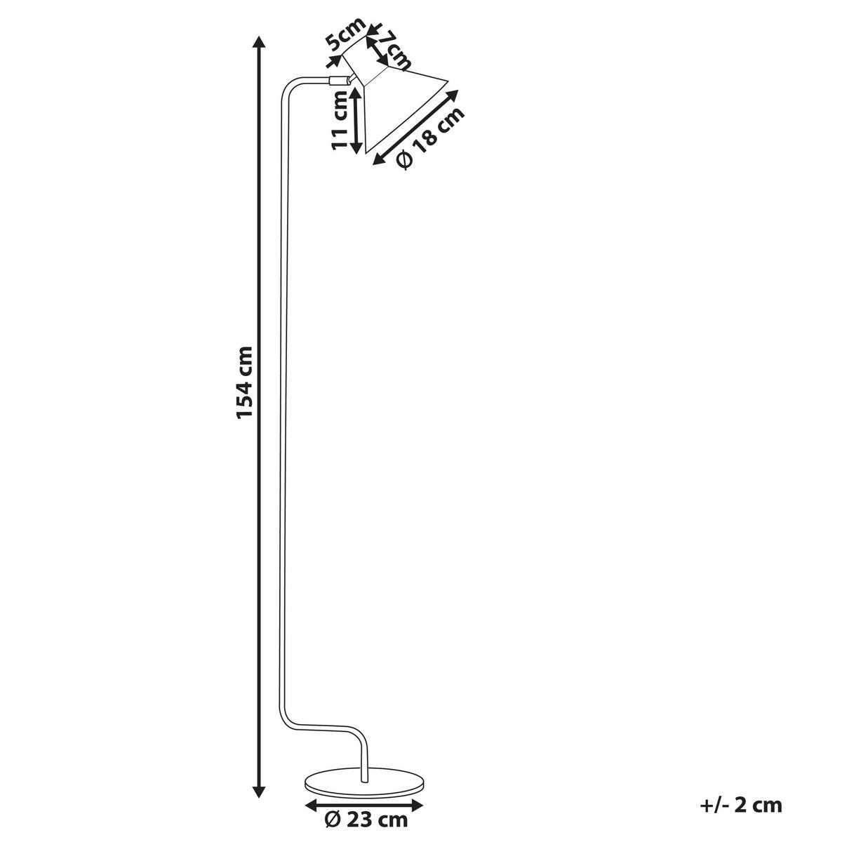 STEHLAMPE Orange Rimava - Orange, Metall (23/23/154cm) - Beliani