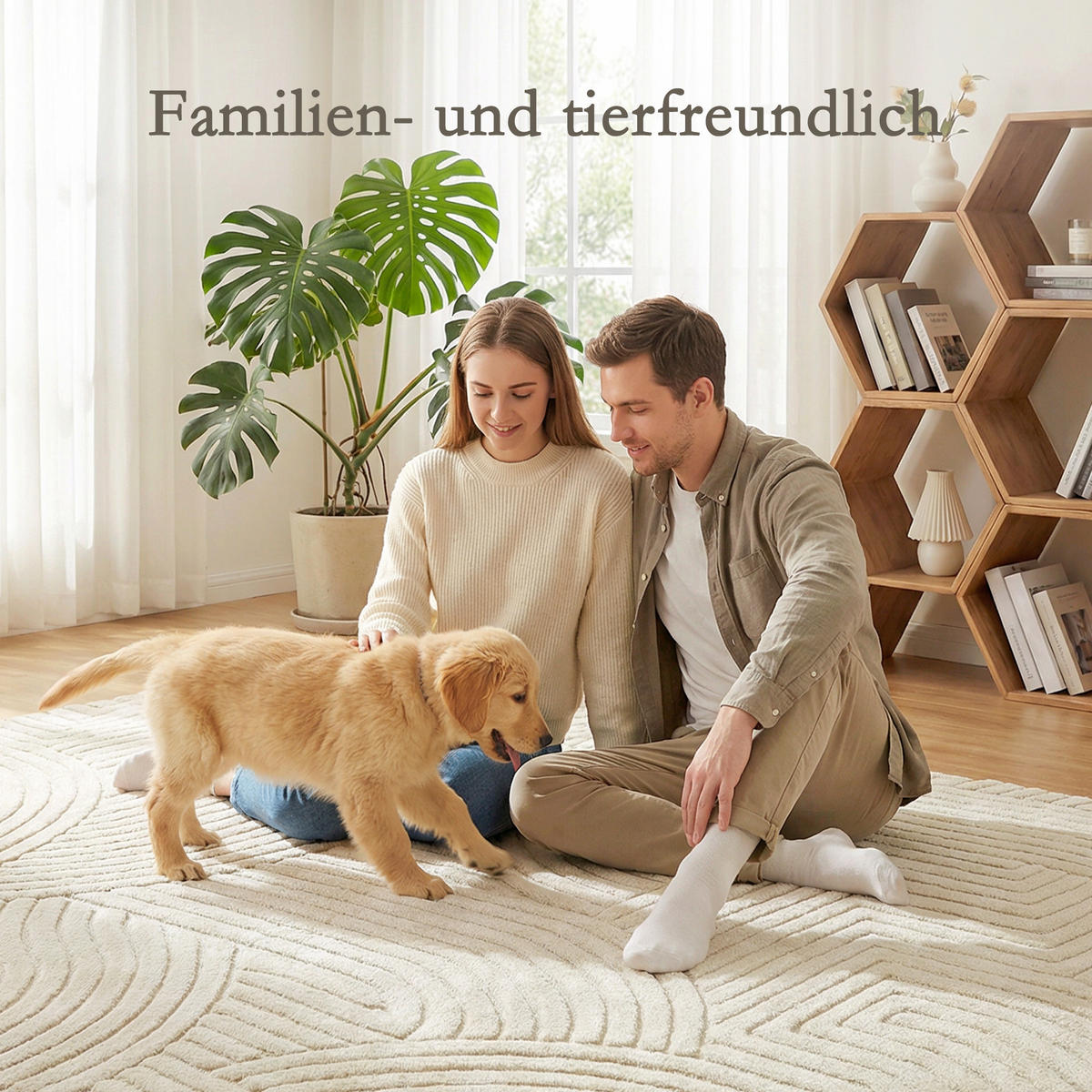 TEPPICH Polyester Cremeweiß - Creme, Textil (140/200cm) - HOMCOM