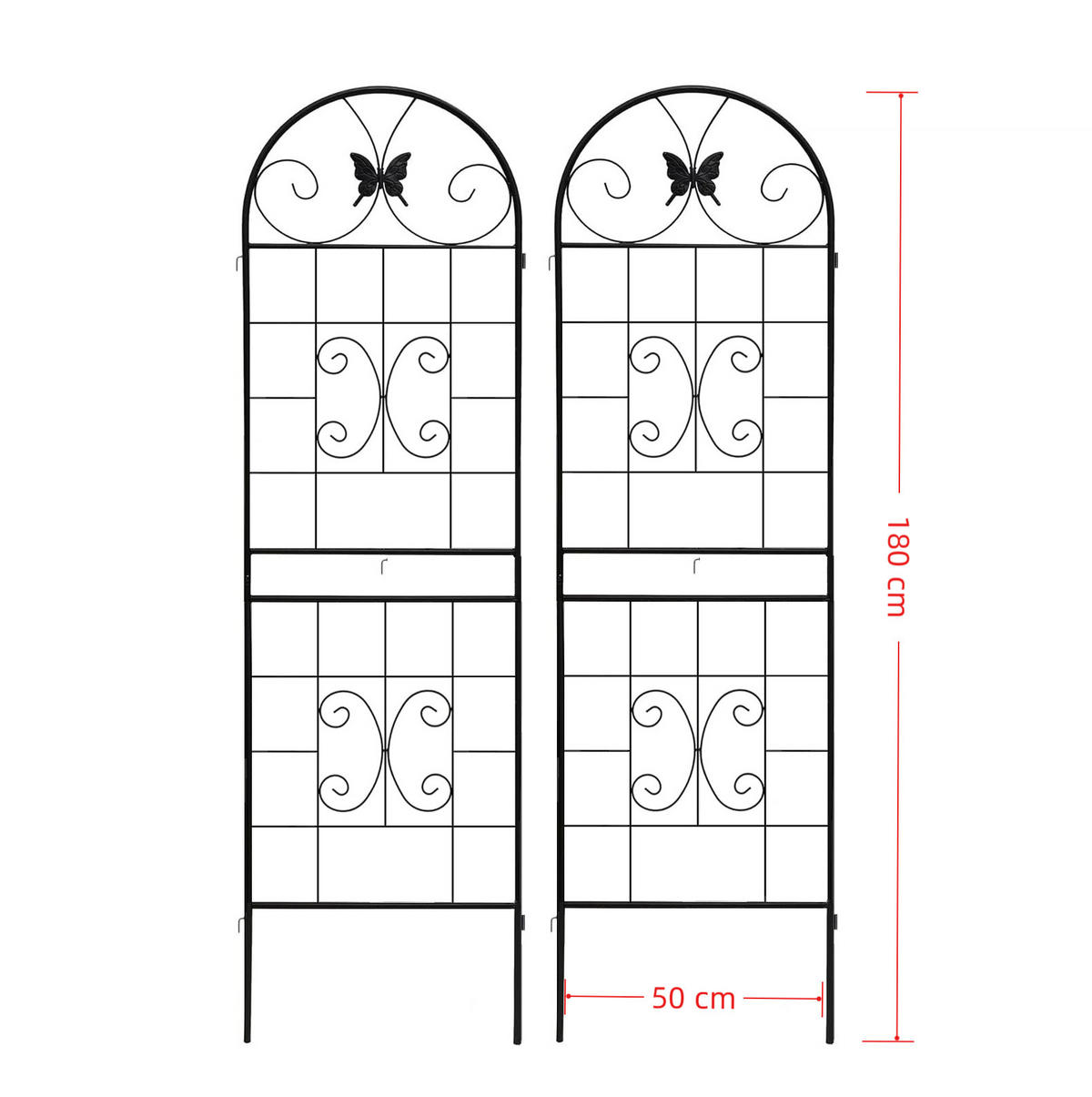 BLUMENKASTENHALTER aus Metall 50x180cm in Schwarz - Schwarz, Metall (50/180/50cm) - Modfu