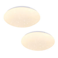 DECKENLEUCHTE LED Wohnzimmer Ø16.6CM - Weiß, Kunststoff (16/16/6.7cm) - ZMH