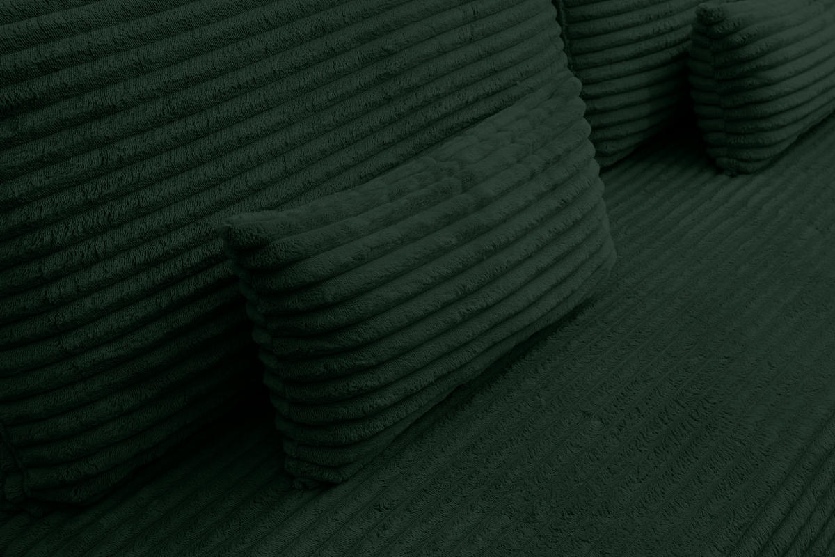 SCHLAFSOFA Etna mit Schlaffunktion und Bettkasten, Farbe: Grün, Cordstoff, Ottomane Unsiversal - Grün, Textil (205/80/90cm) - VENASI MÖBEL