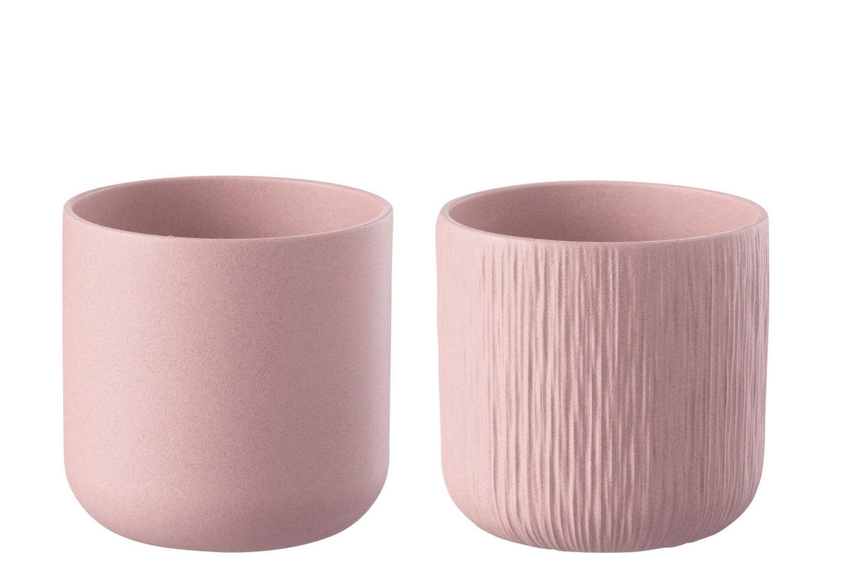 BLUMENTOPF GEN - Keramik - Rosa - XL - 2er Set - Ø 20,5 cm - Pink, Keramik (20.5/20cm) - J-Line