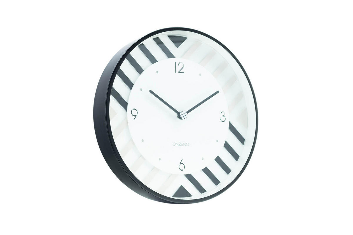 WANDUHR Design Weiß 30/30 cm - Weiß, Glas/Holzwerkstoff (1.08/30/5cm) - ONZENO