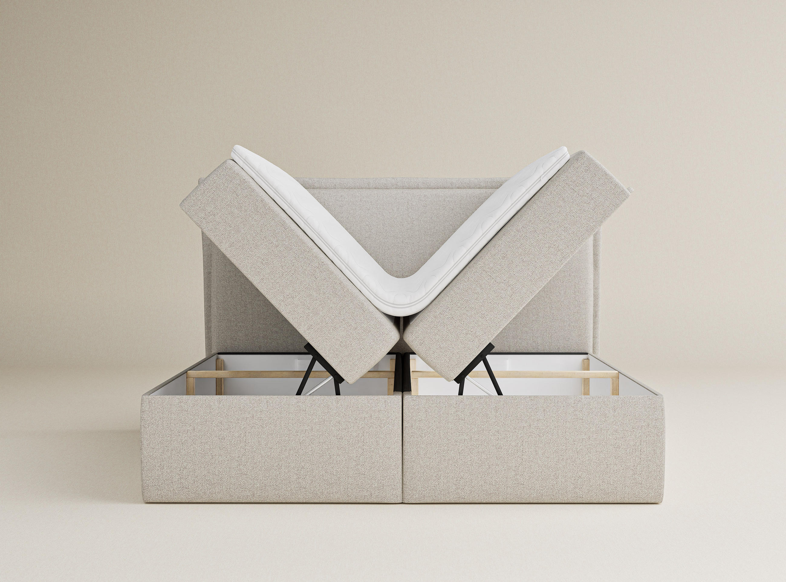 Thumbnail - Maison de Reve Boxbett, Ecru, Textil, H3, Höhe ca. 20 cm, 180x200 cm, Hergestellt in Europa, Oeko-Tex® Standard 100, Sch...