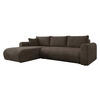 ECKSOFA Eliwo - Dunkelbraun/Schwarz, Holz/Textil (252/158cm) - MIRJAN24
