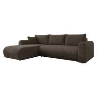 ECKSOFA Eliwo - Dunkelbraun/Schwarz, Holz/Textil (252/158cm) - MIRJAN24