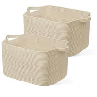 WÄSCHEKORB 2-teiliges Set Beige 63 L - Beige, Textil (38/30/55cm)