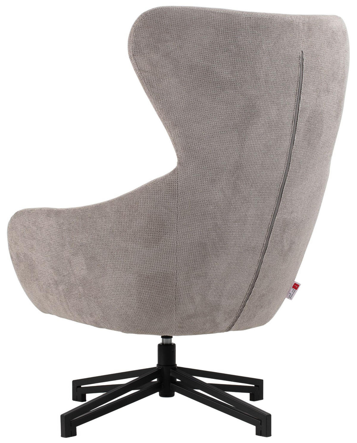 OHRENSESSEL Marconia - drehbar - hellgrau - Hellgrau/Schwarz, Textil/Metall (74/109/80cm) - bene living