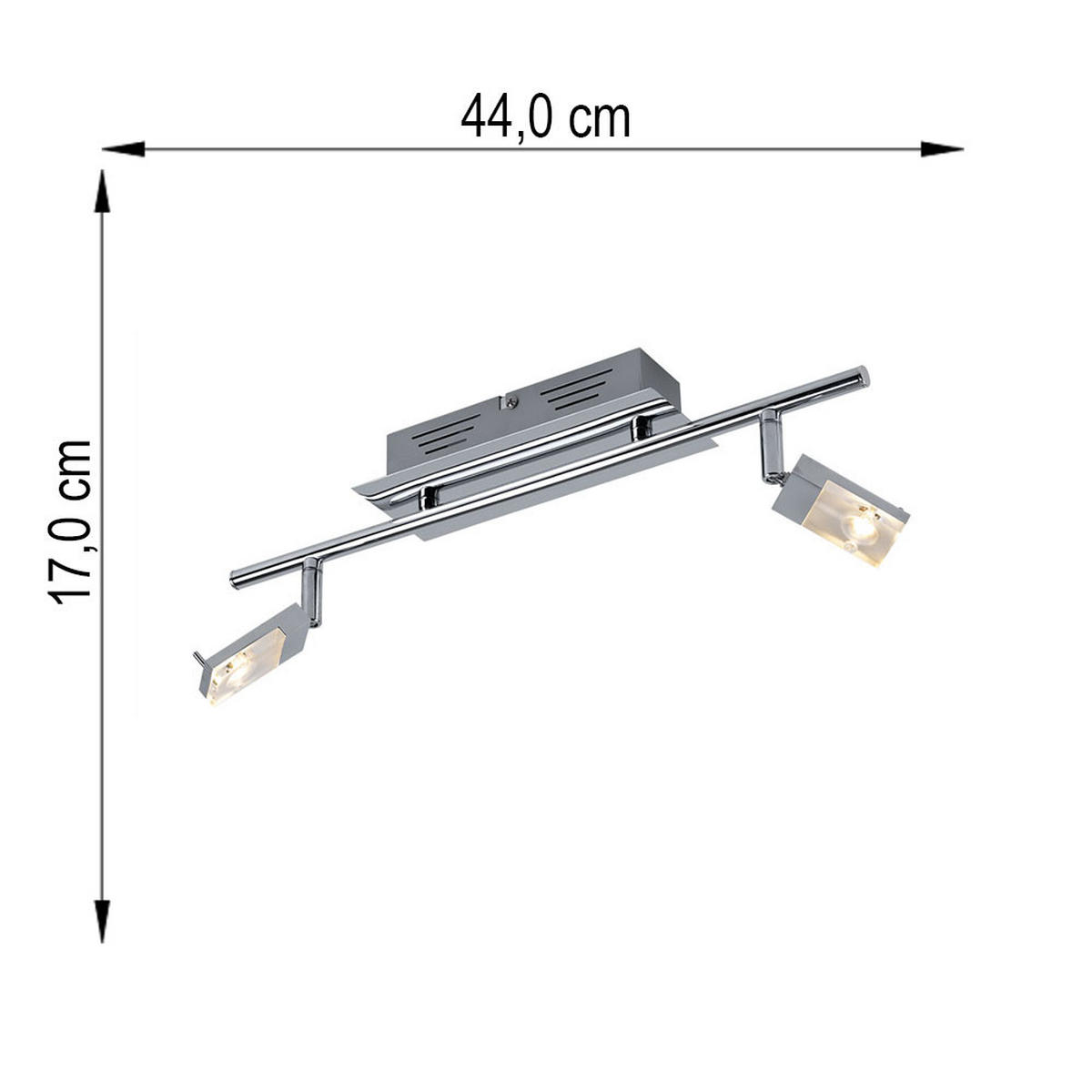 LED DECKENLEUCHTE HAJO Metall Silber - Silberfarben, Metall (44.5/17/17cm) - Brilliant