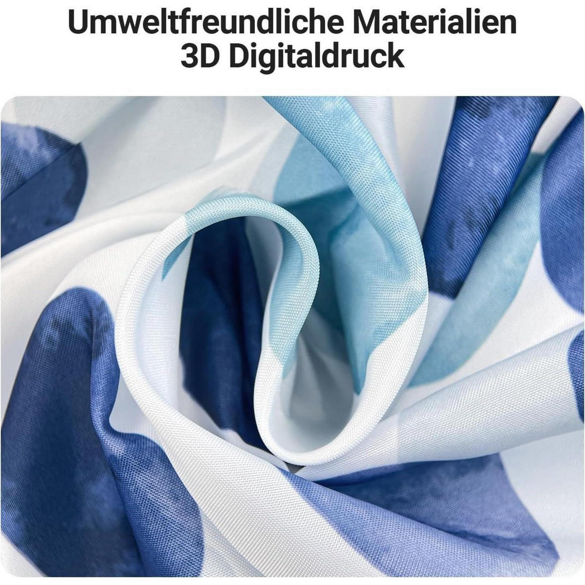 DUSCHVORHANG Blaue Blütenblätter 240 x 200 cm - Multicolor, Textil (240/200cm)