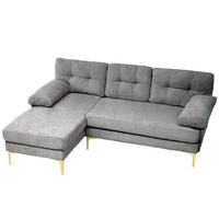 ECKSOFA DE-34003 wechselbare Liegefunktion Grau - Grau, Holz (130/187.5cm) - ComfortXL