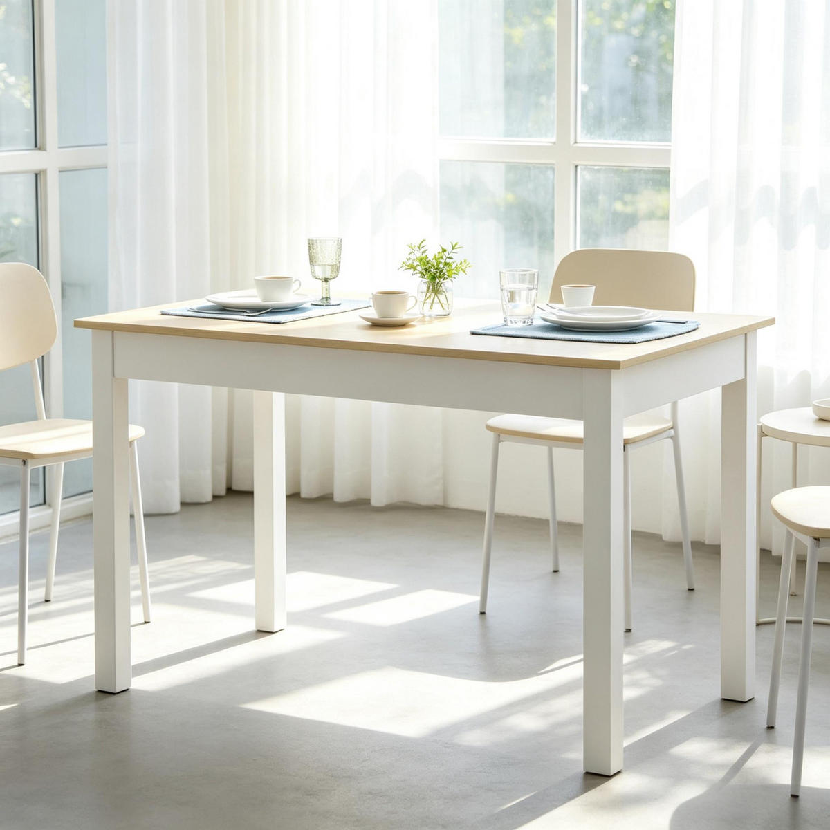 ESSTISCH 119/70/75 cm mit zeitlosem Look DE-39949 Eiche/Weiß - Eichefarben, Holzwerkstoff (70/119/75cm) - ComfortXL