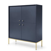 KOMMODE Granat MK104 Mit Goldfarbenem Gestell - Blau, Holzwerkstoff (103.5/125.5/39cm) - Sepro Meble