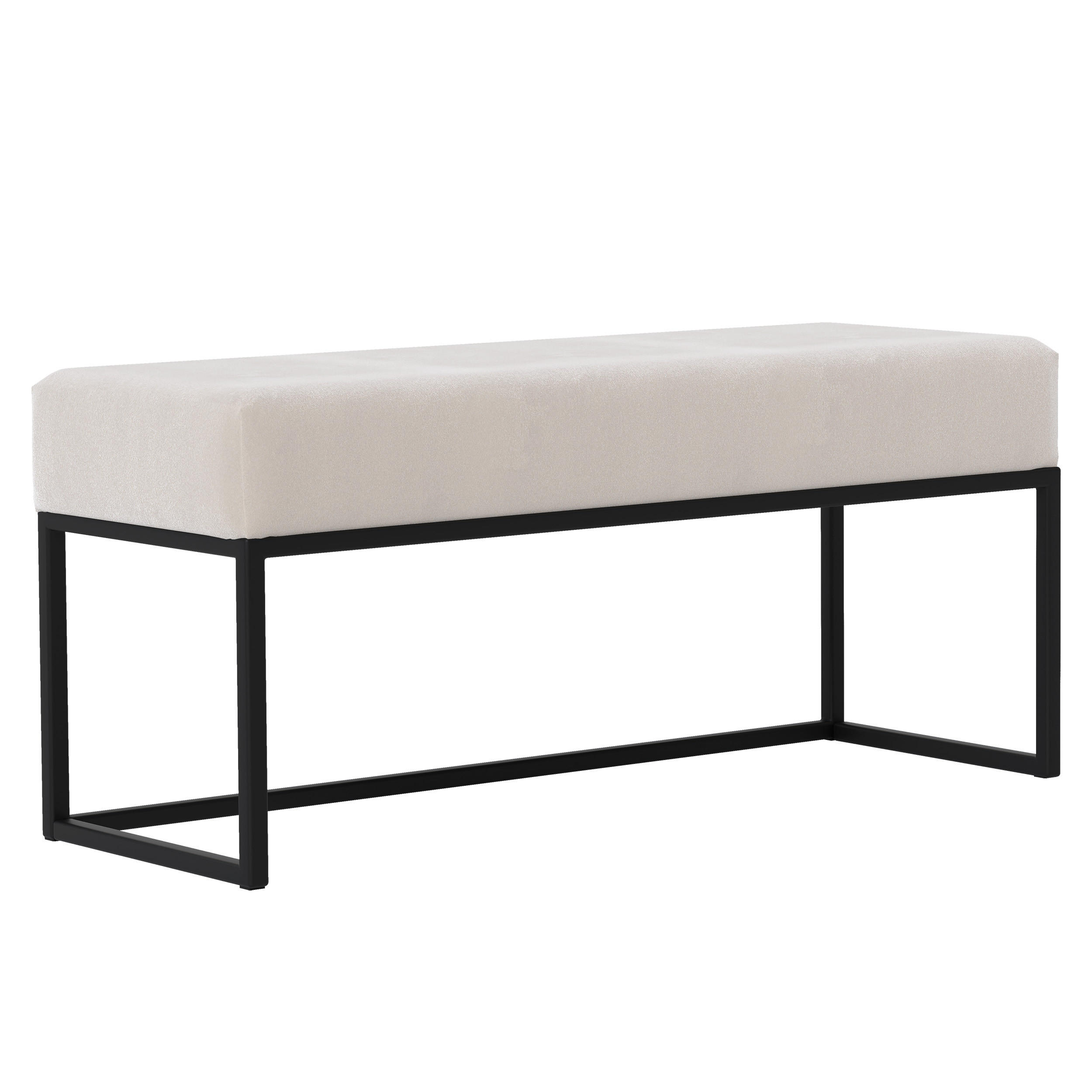 POLSTERBANK PURE 100 cm Metallgestell, Schwarz / Beige - Beige/Schwarz, Textil/Metall (100/44/30cm) - Idohome