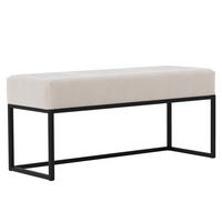 POLSTERBANK PURE 100 cm Metallgestell, Schwarz / Beige - Beige/Schwarz, Textil/Metall (100/44/30cm) - Idohome