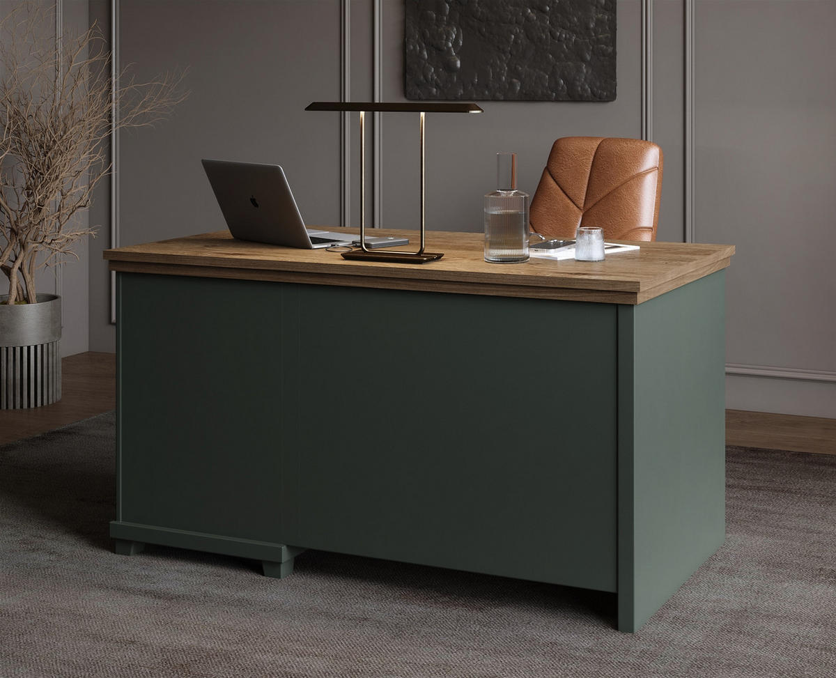 SCHREIBTISCH EVOLETTA 140x70x77 cm Bürotisch Computertisch, Hellgrün - Hellgrün, Holzwerkstoff (70/140/77cm) - MASSENO