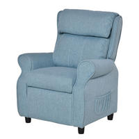 KINDERSOFA mit Fußstütze verstellbare Rückenlehne Blau - Blau, Holz (53/70/58cm) - BursDany