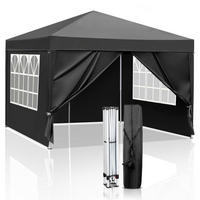 FALTPAVILLON 3 x 3 m mit 4 Seitenteilen Schwarz - Schwarz, Textil (300/255/300cm)