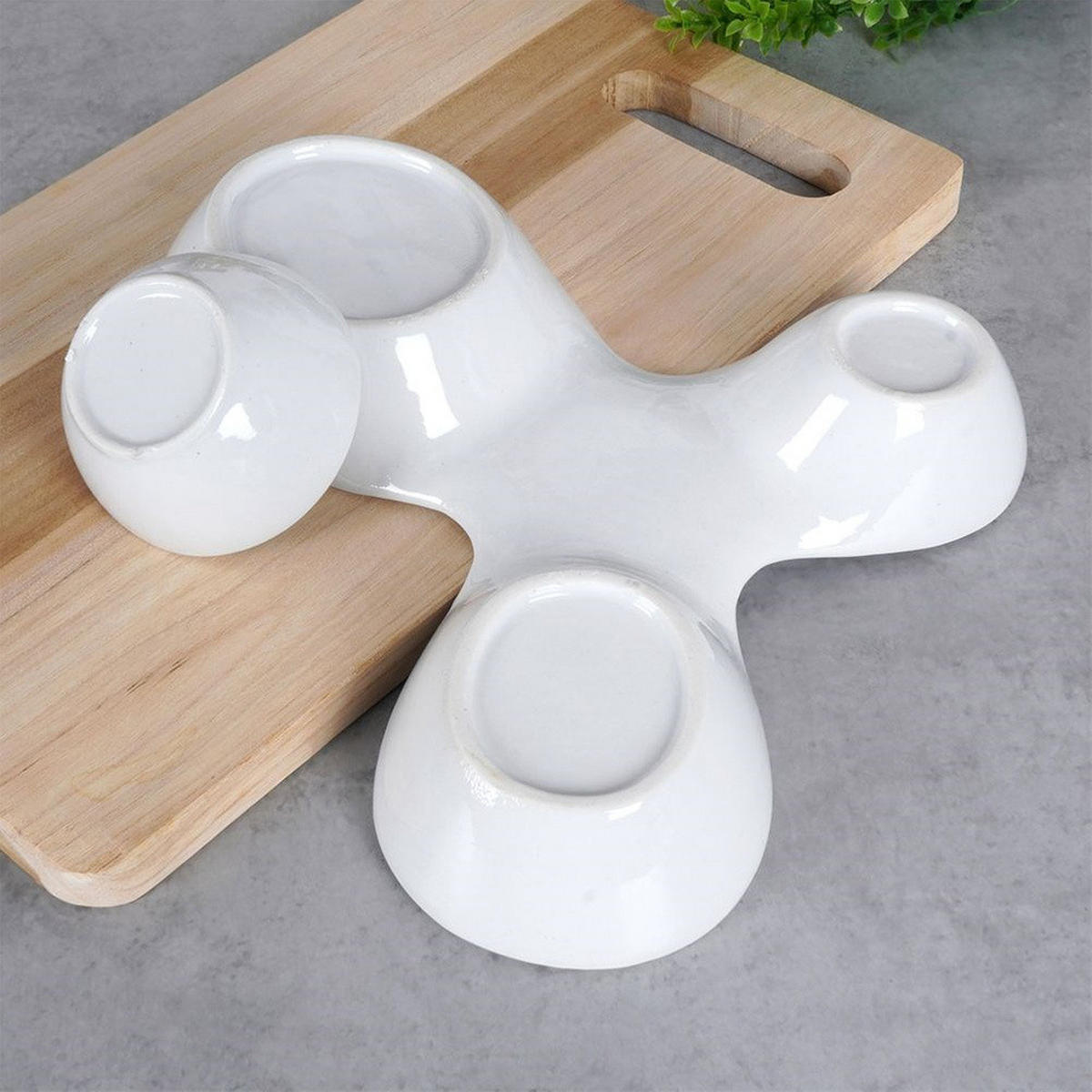 SNACKSCHALEN Keramik 26 x 22 x 6,5 cm Weiß - Weiß, Keramik (22/26/6.5cm) - Alpina