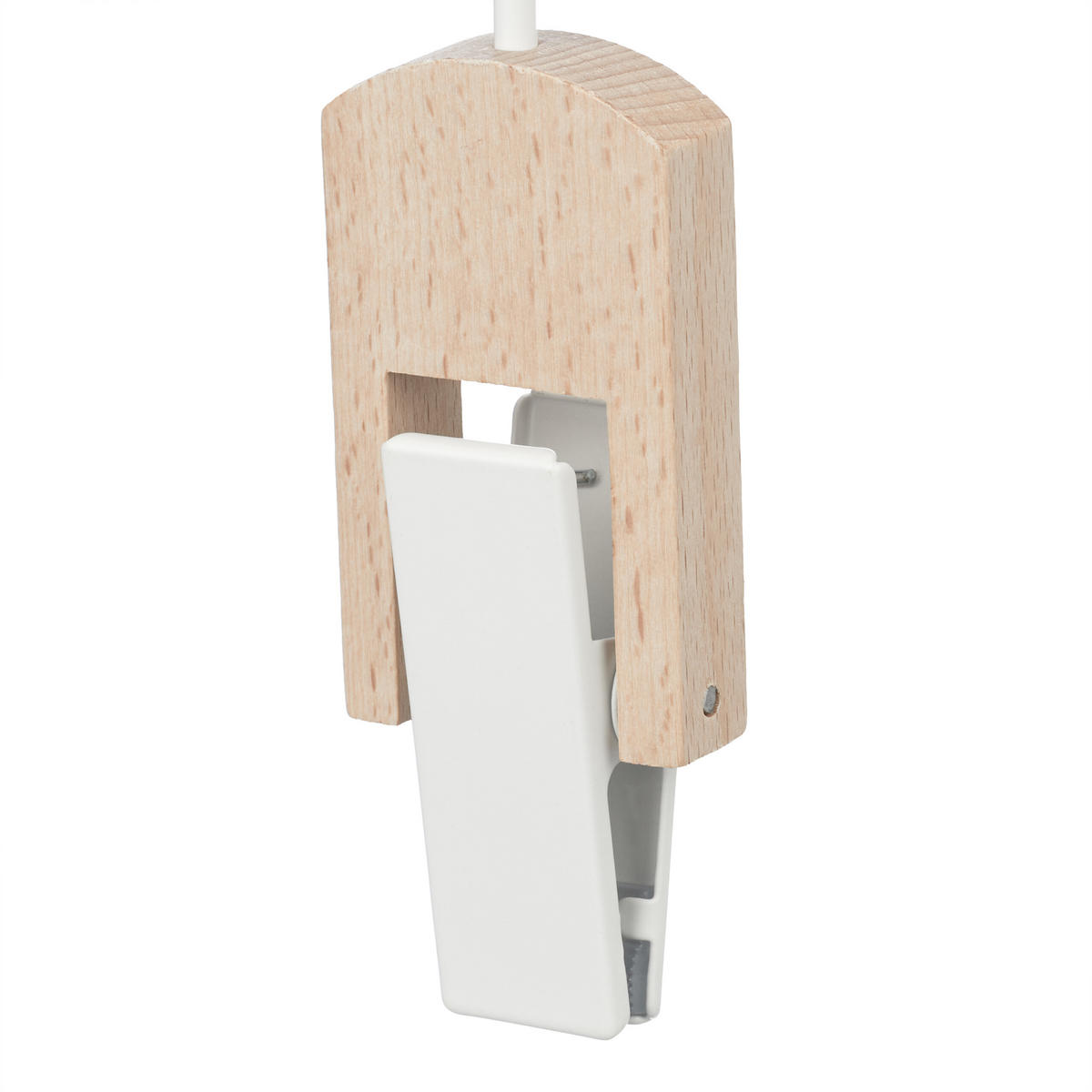 5XHÁČIKY na topánky - biela, kov/drevo (6/19/3cm) - Relaxdays