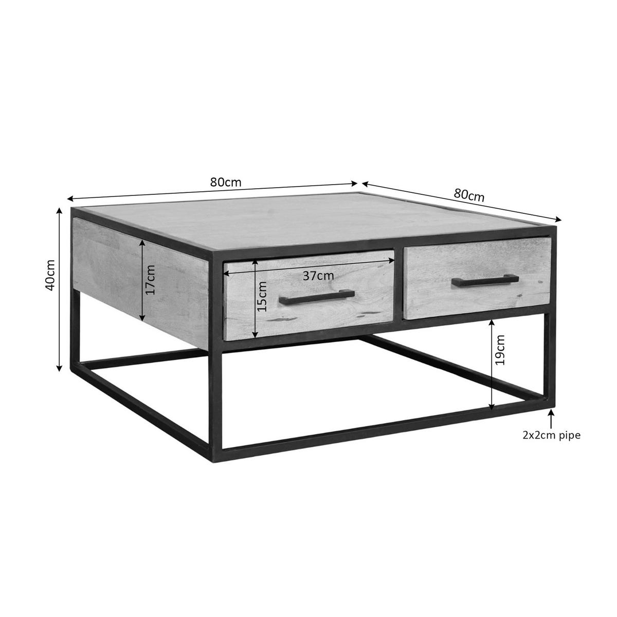 COUCHTISCH Dakota Braun 80/80/40 cm - Braun, Holz (80/80/40cm) - Starfurn