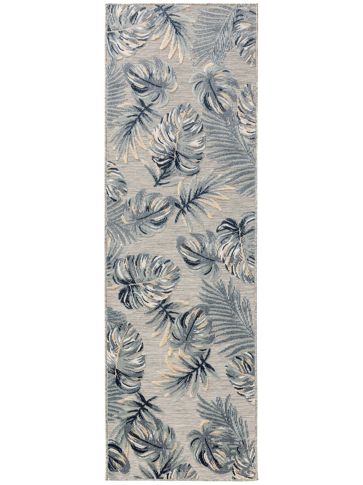 Outdoorläufer Flora Multicolor 80x250 cm - Blau/Creme, Kunststoff (80/250cm) - benuta