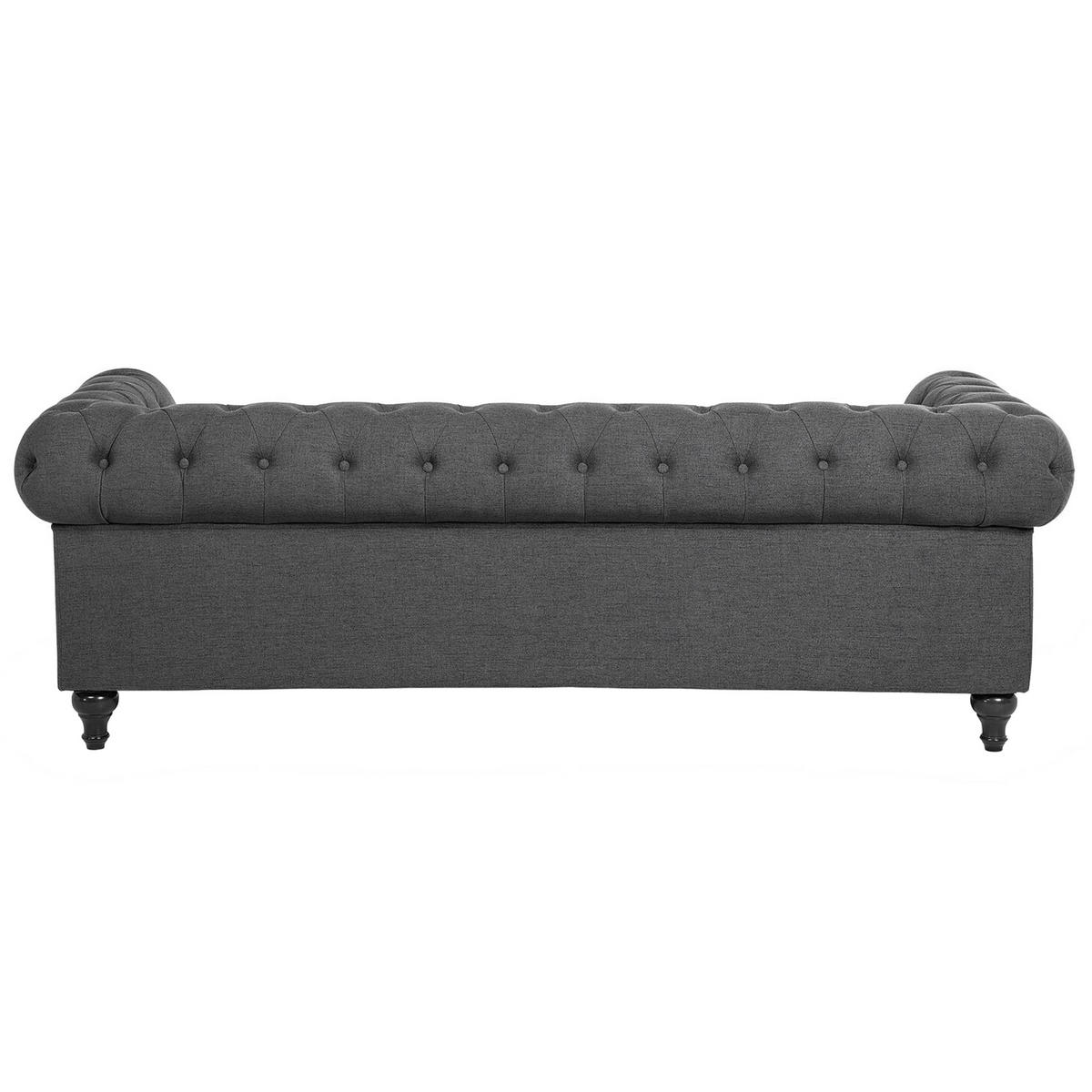 4-SITZER SOFA SET Polyester Grau Chesterfield - Grau, Textil (202/70/75cm) - Beliani