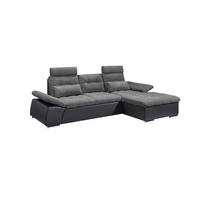 ECKSOFA mit Schlaffunktion und verstellbaren Armlehnen - Chromfarben/Zinkfarben, Kunststoff/Textil (170/268cm) - ed exciting design