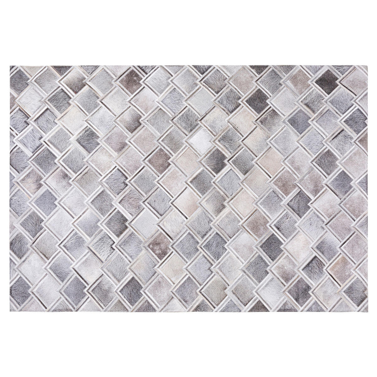 KURZFLOR-TEPPICH Agacli 200/140 cm - Grau, Fell (140/200cm) - Beliani