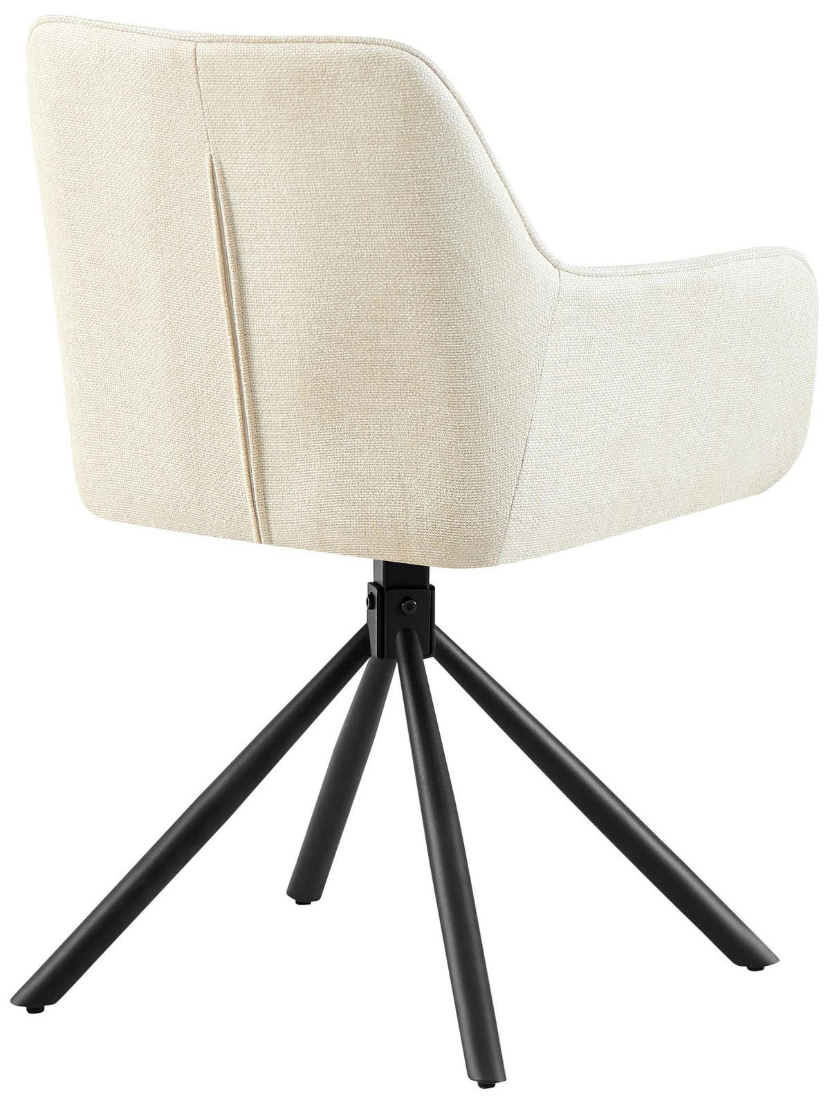 ARMLEHNENSTUHL 2er Set Stoff Creme - Creme/Schwarz, Textil/Metall (58/84/59cm) - CLP