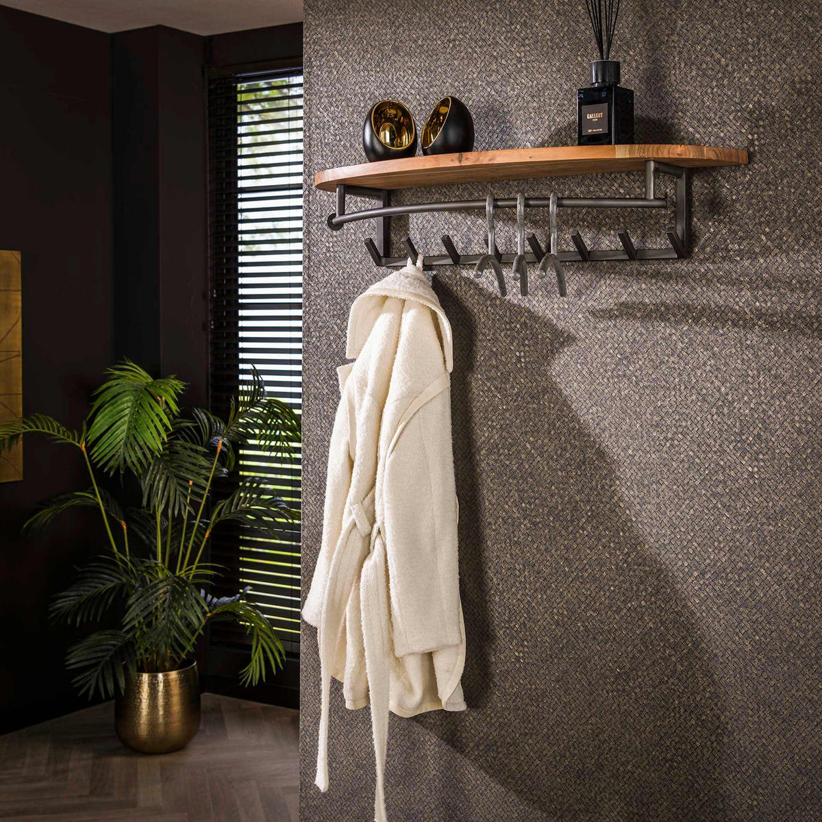 WANDGARDEROBE Hut Braun 30/100/ 20 cm - Braun, Holz (100/20/30cm) - Hoyz Collection