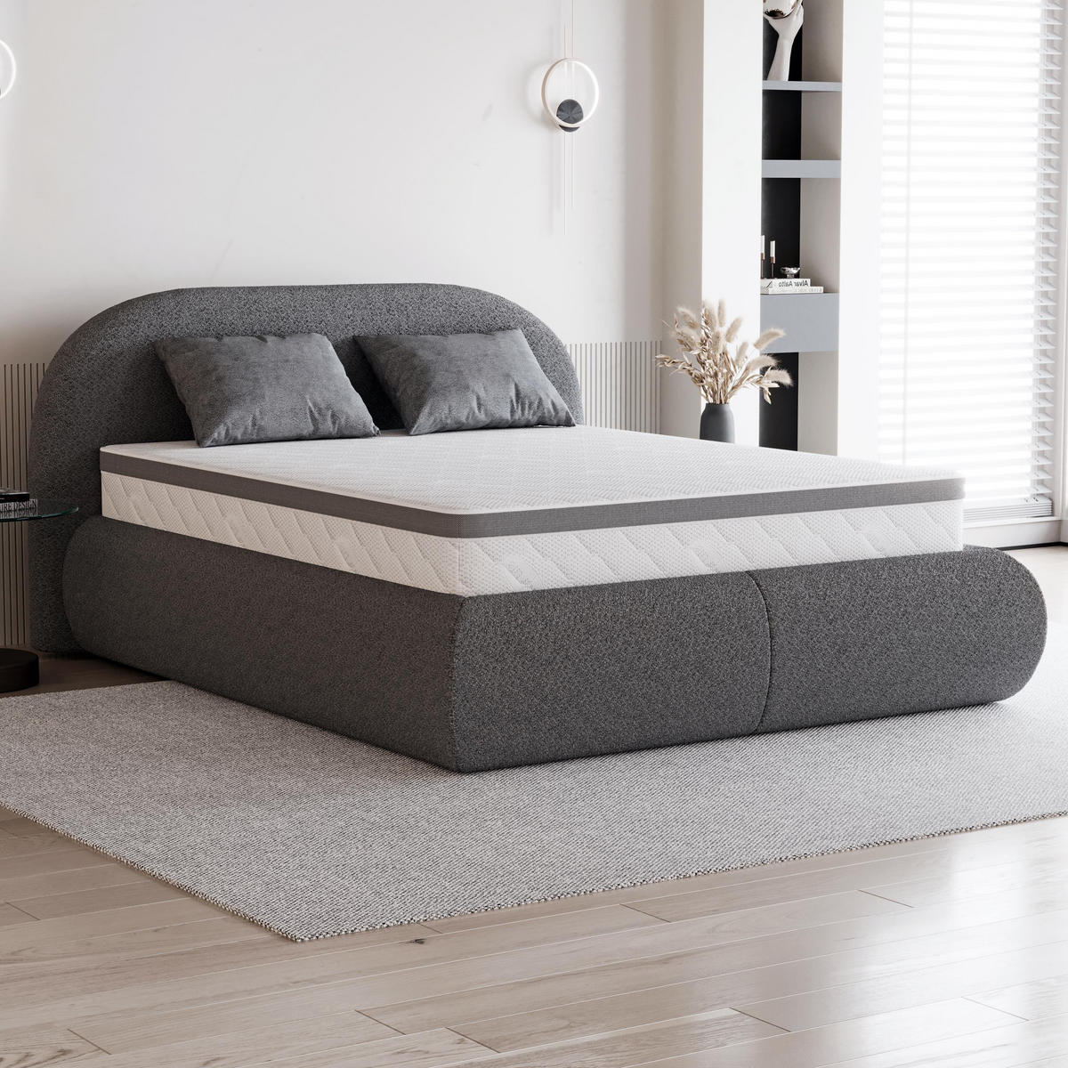 WENDEMATRATZE Mediro Flex 25 cm,7-Zone, mit Visco-Schaum, H3/H4, 140x200 - Weiß, Kunststoff (140/200cm) - Beautysofa