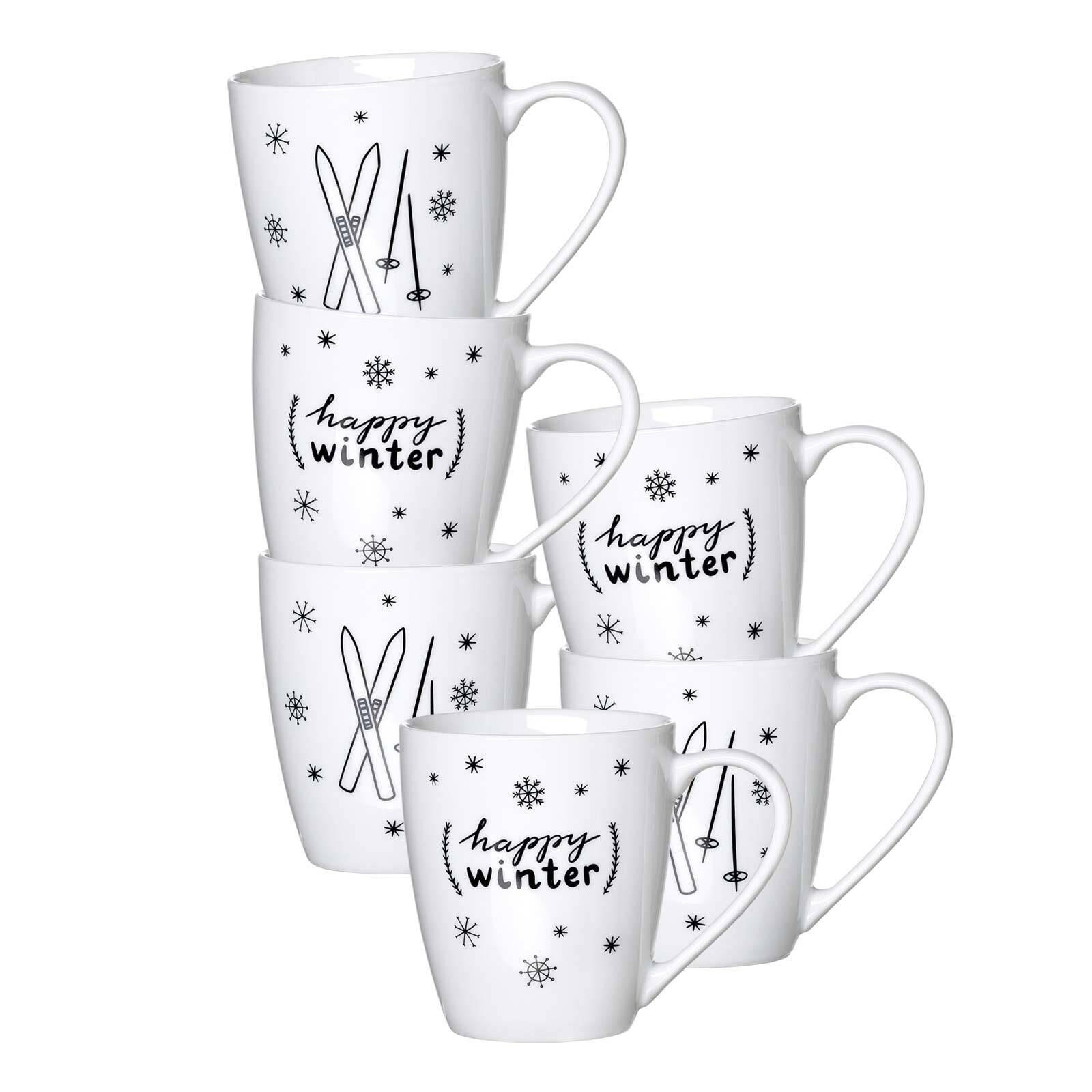 HENKELBECHER Happy Winter weiß 360 ml 6er Set - Weiß, Keramik (0.36L) - Ritzenhoff Breker