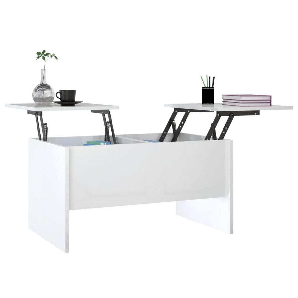 COUCHTISCH Hochglanz-Weiß 80x50x42,5 cm Holzwerkstoff - Weiß, Holzwerkstoff (80/50/42.5cm) - furnicato