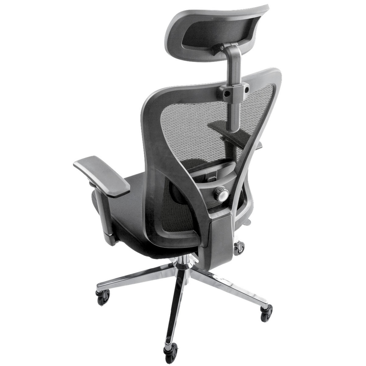 BÜROSTUHL CleverSeat Anthrazit - Anthrazit/Silberfarben, Kunststoff/Textil (70/134/70cm) - Clouvou