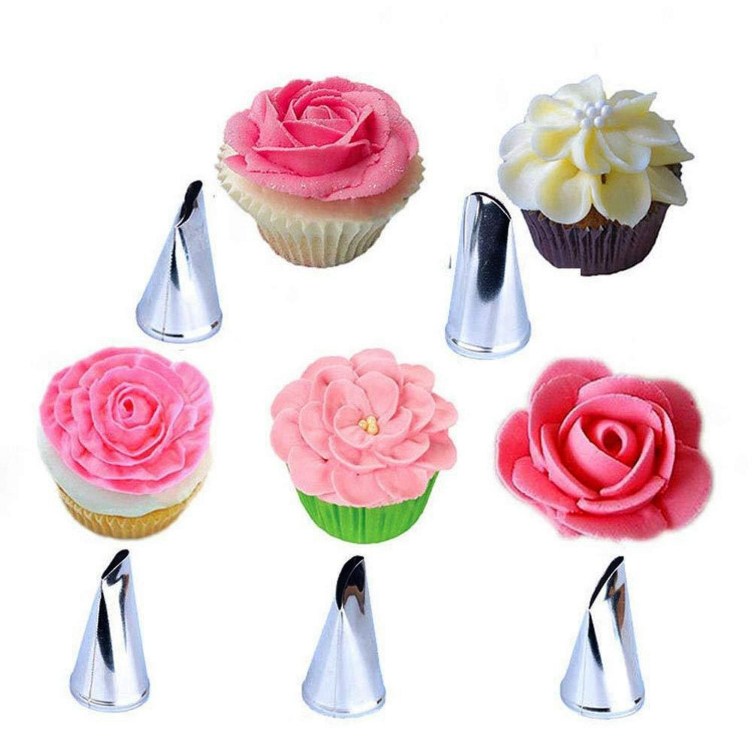 SPRITZTÜLLEN Set 10-teilig Edelstahl - Rosa, Metall (2.2/2/3.9cm)