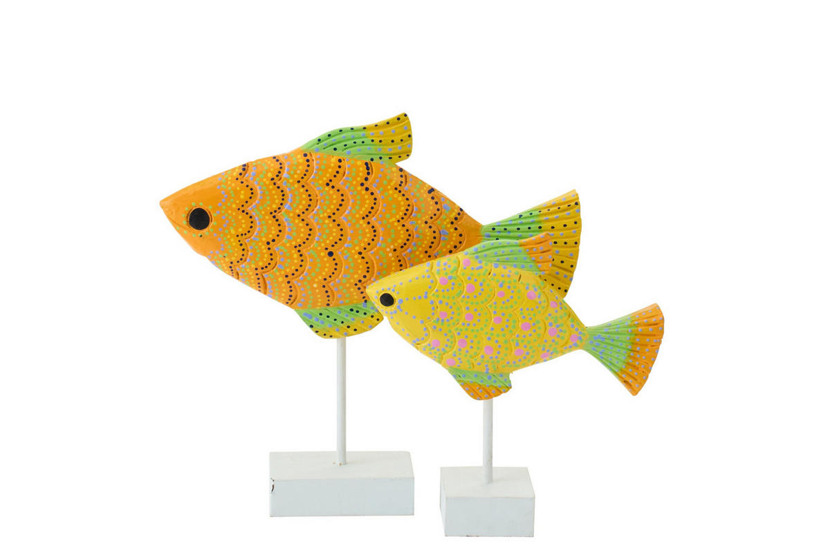 DEKOOBJEKT FISCH OMI - Multicolor, Holz (7/31/33cm) - J-Line
