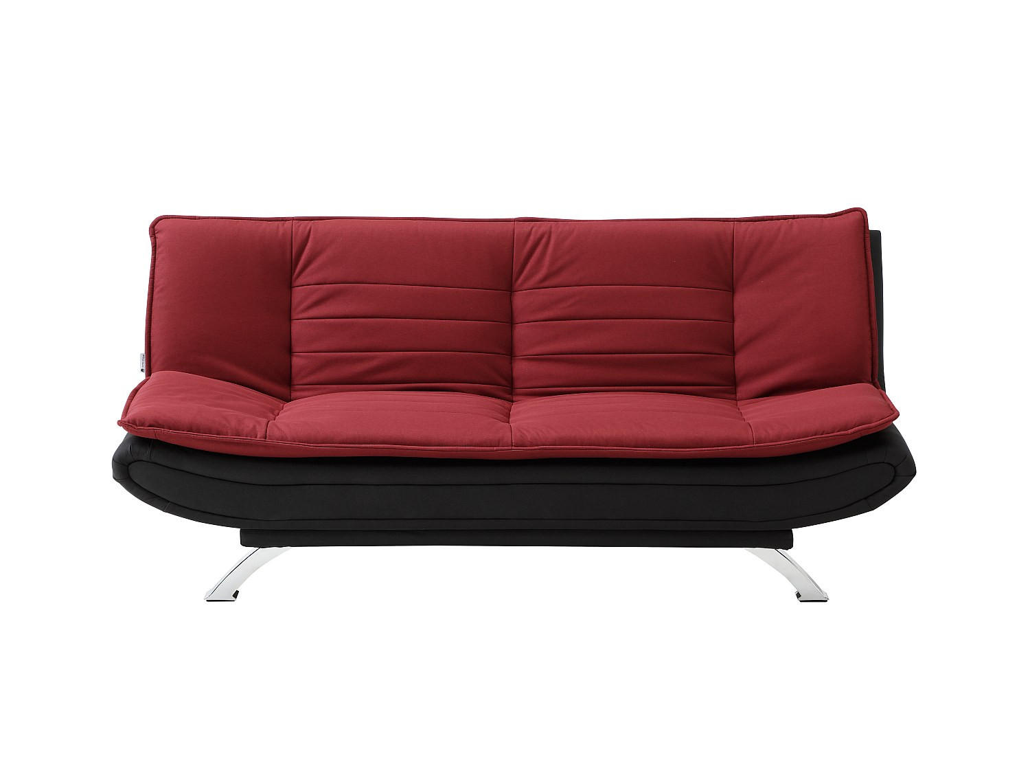SCHLAFSOFA - 3 Personen - stoff - schwarz, rot Demido - Rot/Schwarz, Textil (176/84/86cm) - Vente-Unique