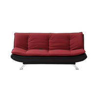 SCHLAFSOFA - 3 Personen - stoff - schwarz, rot Demido - Rot/Schwarz, Textil (176/84/86cm) - Vente-Unique