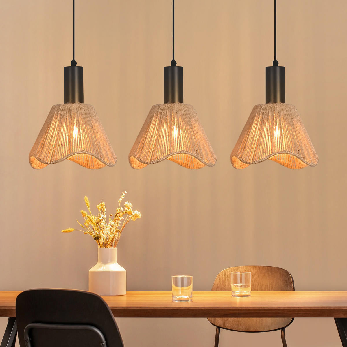 PENDELLEUCHTE Zachary 74/56/120 cm - Braun, Metall (74/56/120cm) - ZMH