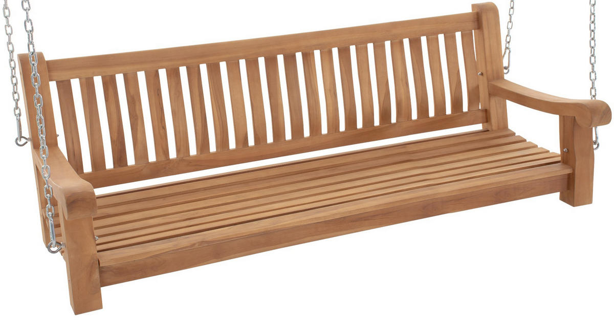SCHAUKELBANK Muver Holz Teak Hängebank - Teakfarben, Holz (180/62/70cm) - DELUKE