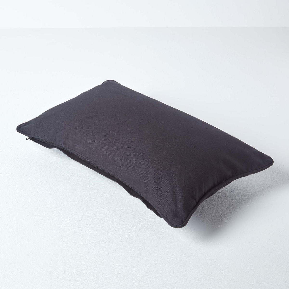 KISSENHÜLLE schwarz 30/50 cm, 100% Baumwolle - Schwarz, Textil (30/50cm) - Homescapes