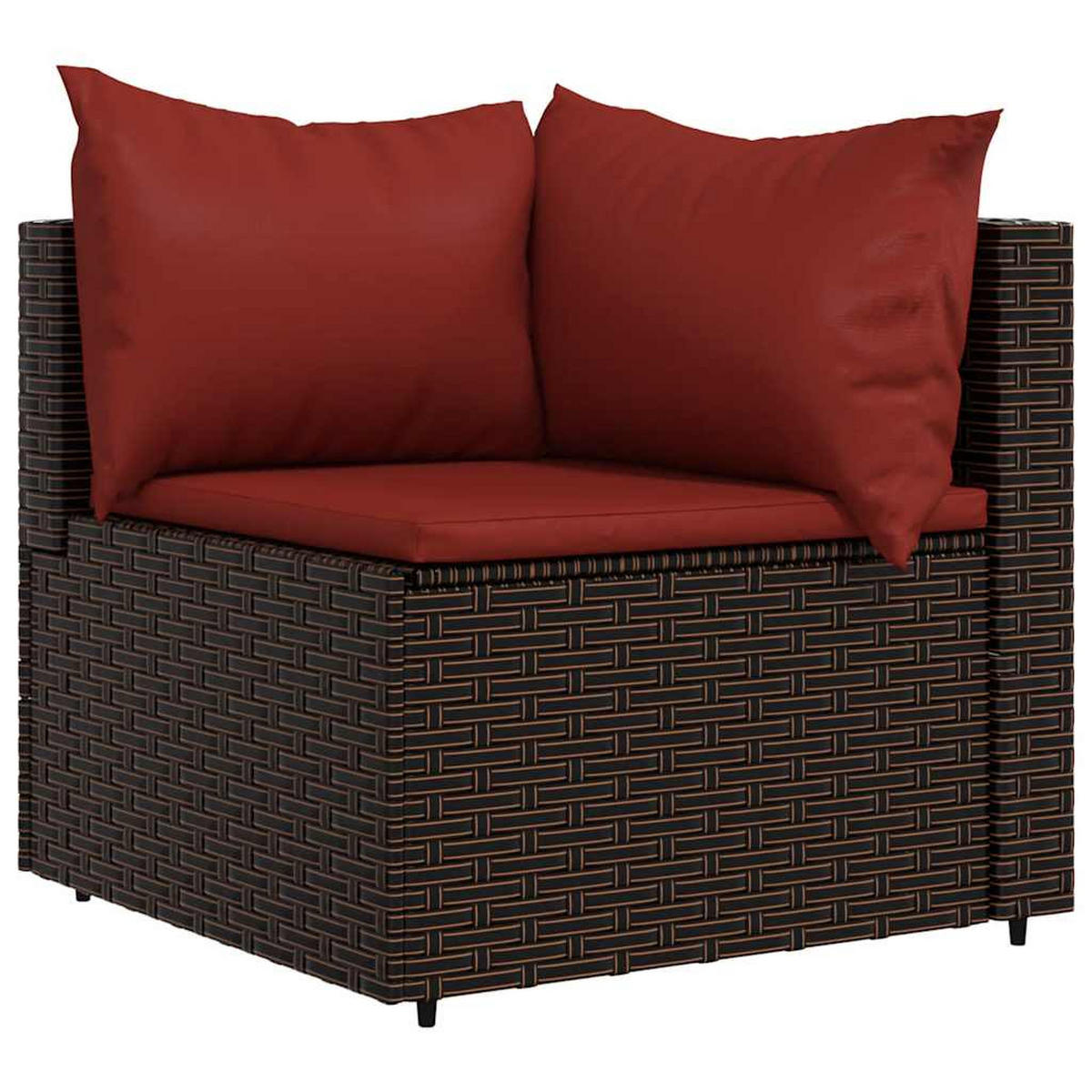 GARTEN-LOUNGE-SET 4-teilig Mit Kissen Braun Poly Rattan - Braun, Kunststoff - vidaXL
