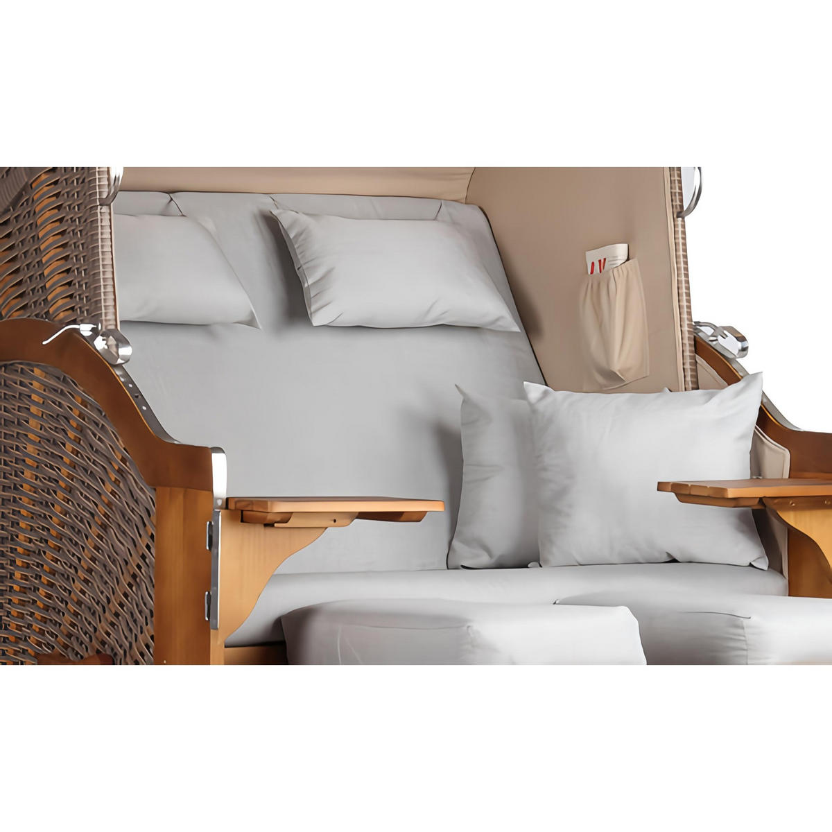 STRANDKORB Schleswig Pinie 2-Sitzer - Braun/Grau, Metall (120/160/80cm) - Mr. Deko