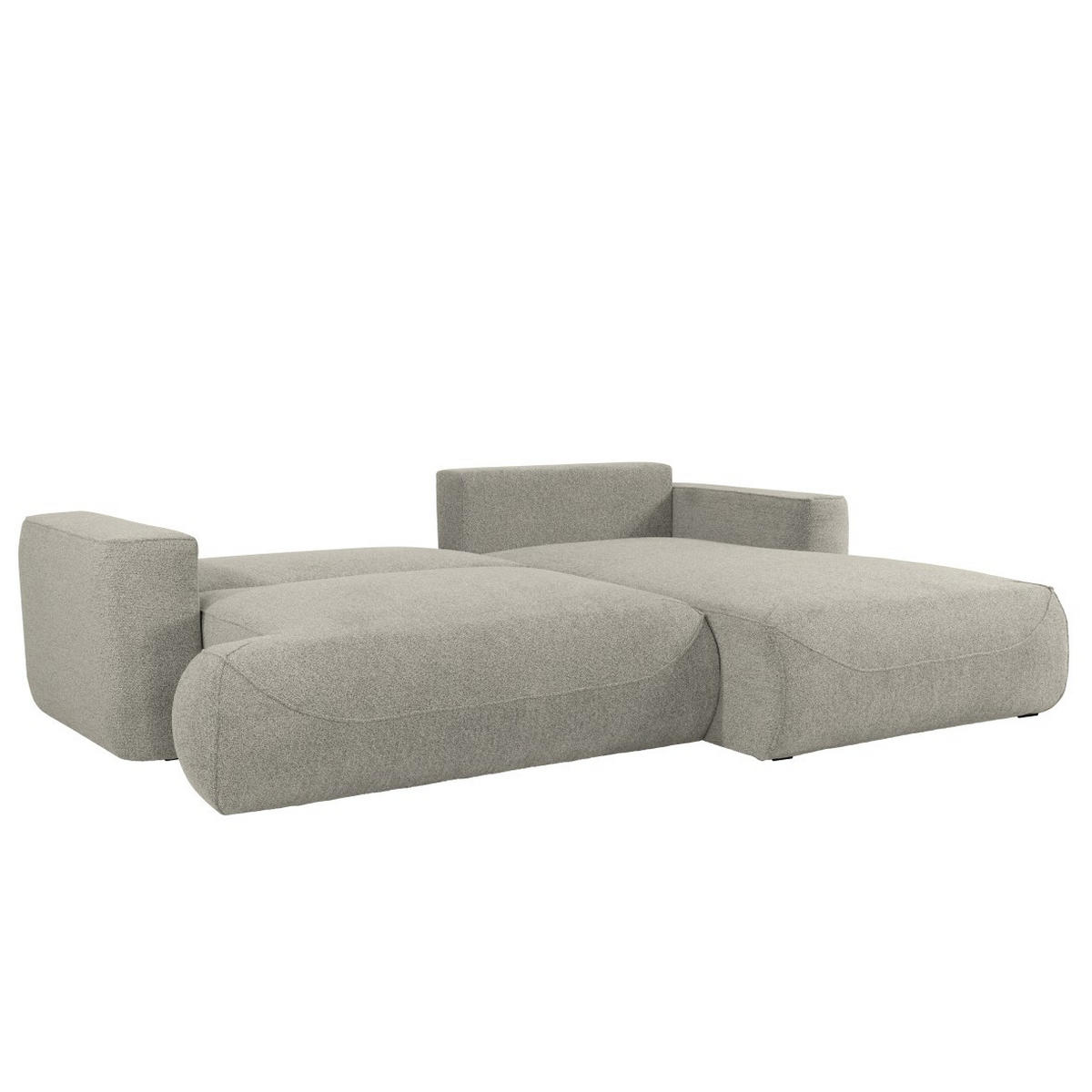 ECKSOFA LUNA mit Bettkasten und Schlaffunktion, Hellgrau - Hellgrau, Textil (271/195cm) - KS Home Concept